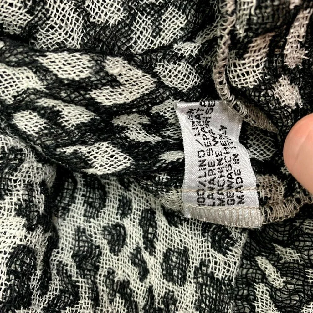 Stella Moda Animal Print Linen Shirt Short Sleeve - Picture 6 of 8
